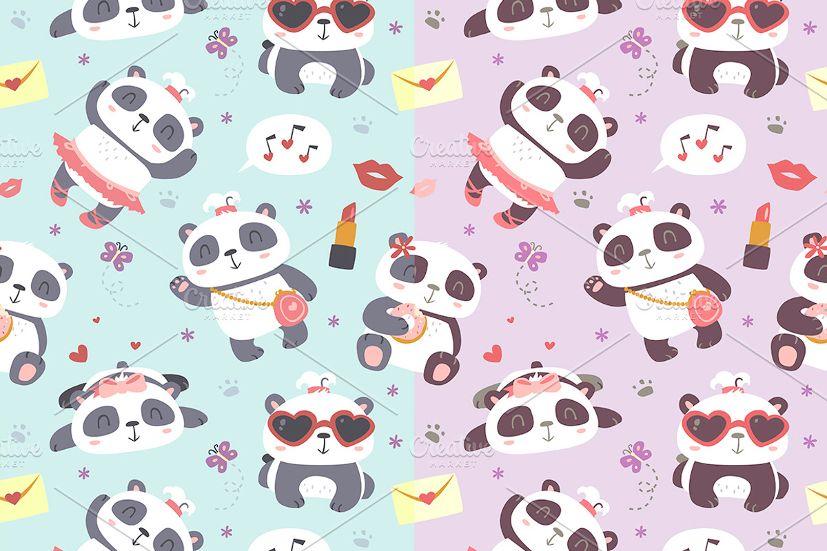 BLACK FRIDAY! Panda girl set, an Animal Illustration by SunnyWS (Photo 8 of 10)