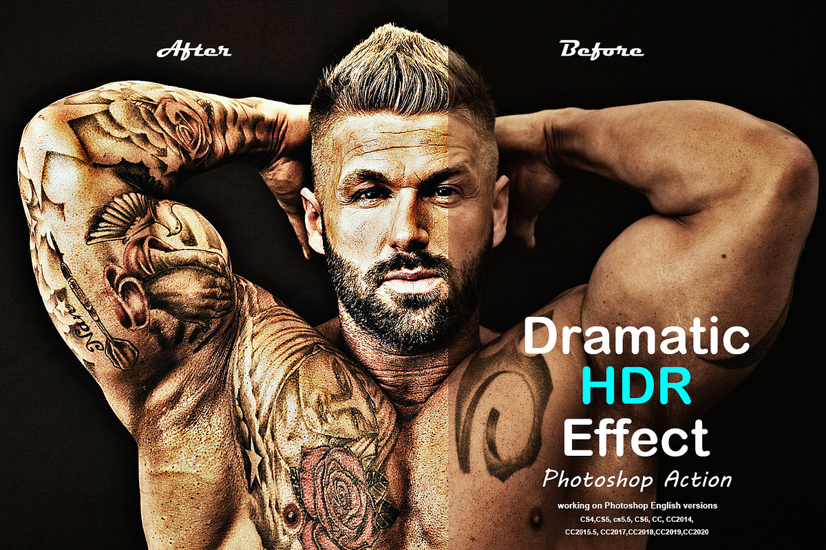 Dramatic HDR Effect Photoshop Action, an Action Add-On by Studio Retouch