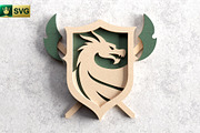 Dragon Shield 3D Layered SVG, an Object Graphic by pixaroma (Thumbnail 6 of 10)