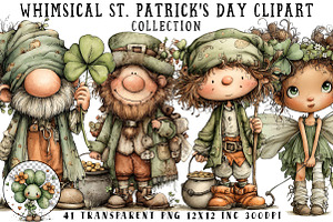 Whimsical St. Patrick's Day Clipart, an Illustration by OK Design
