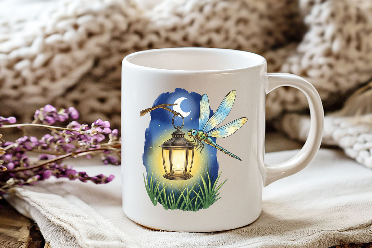 Summer Dragonfly Garden Clipart, an Illustration by Watercolor design (Photo 3 of 3)