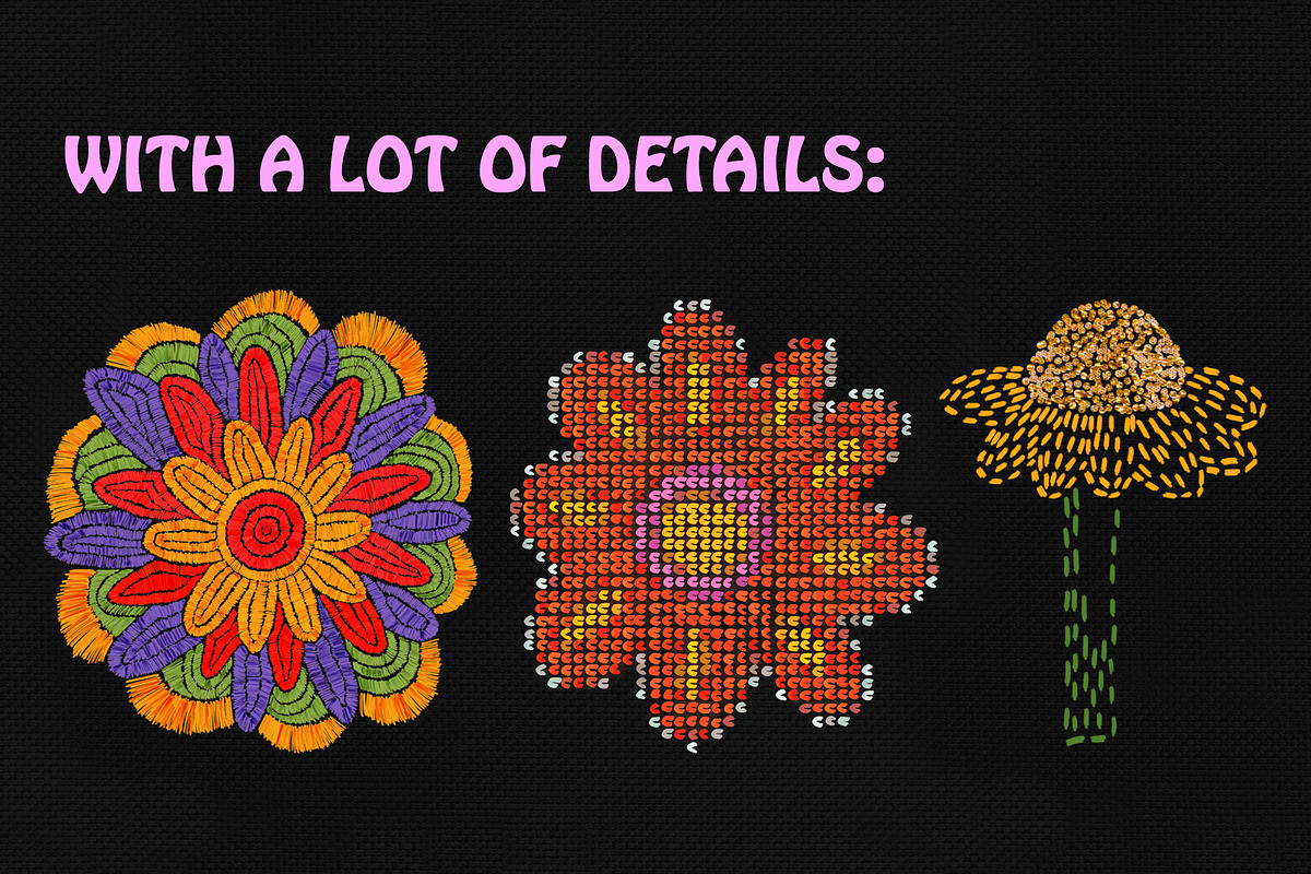 70s craft flower-embroidery&patterns, an Illustration by okchizh (Photo 4 of 10)