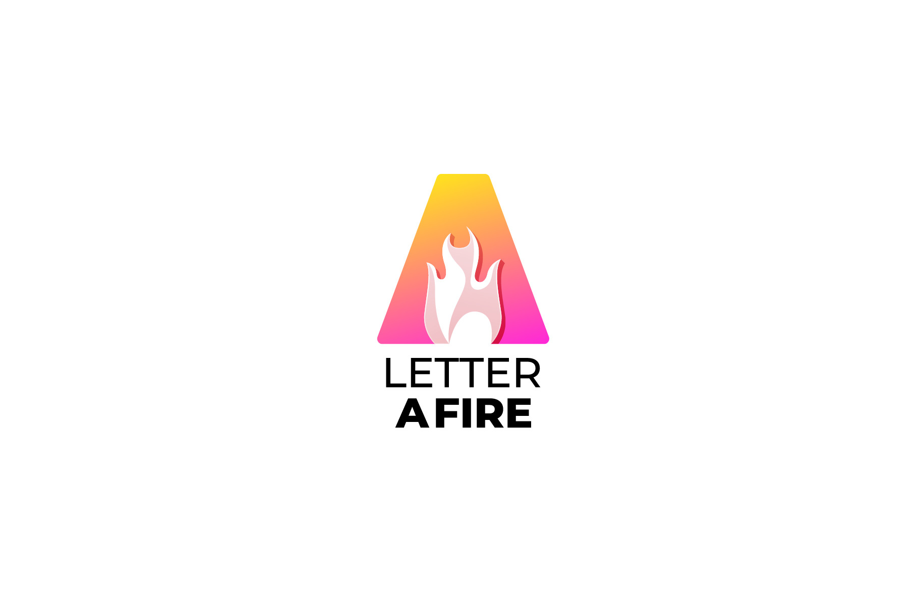 Letter A fire vector logo design ill, a Branding & Logo Template by ...