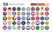 50 Bike and Bicycles Icons, an Outline Icon by Dighital (Thumbnail 2 of 10)