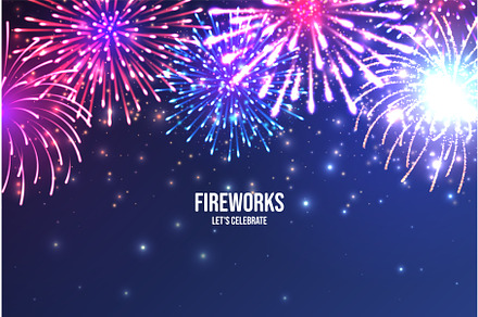 Festive fireworks. Realistic, an Object Graphic by 32pixels