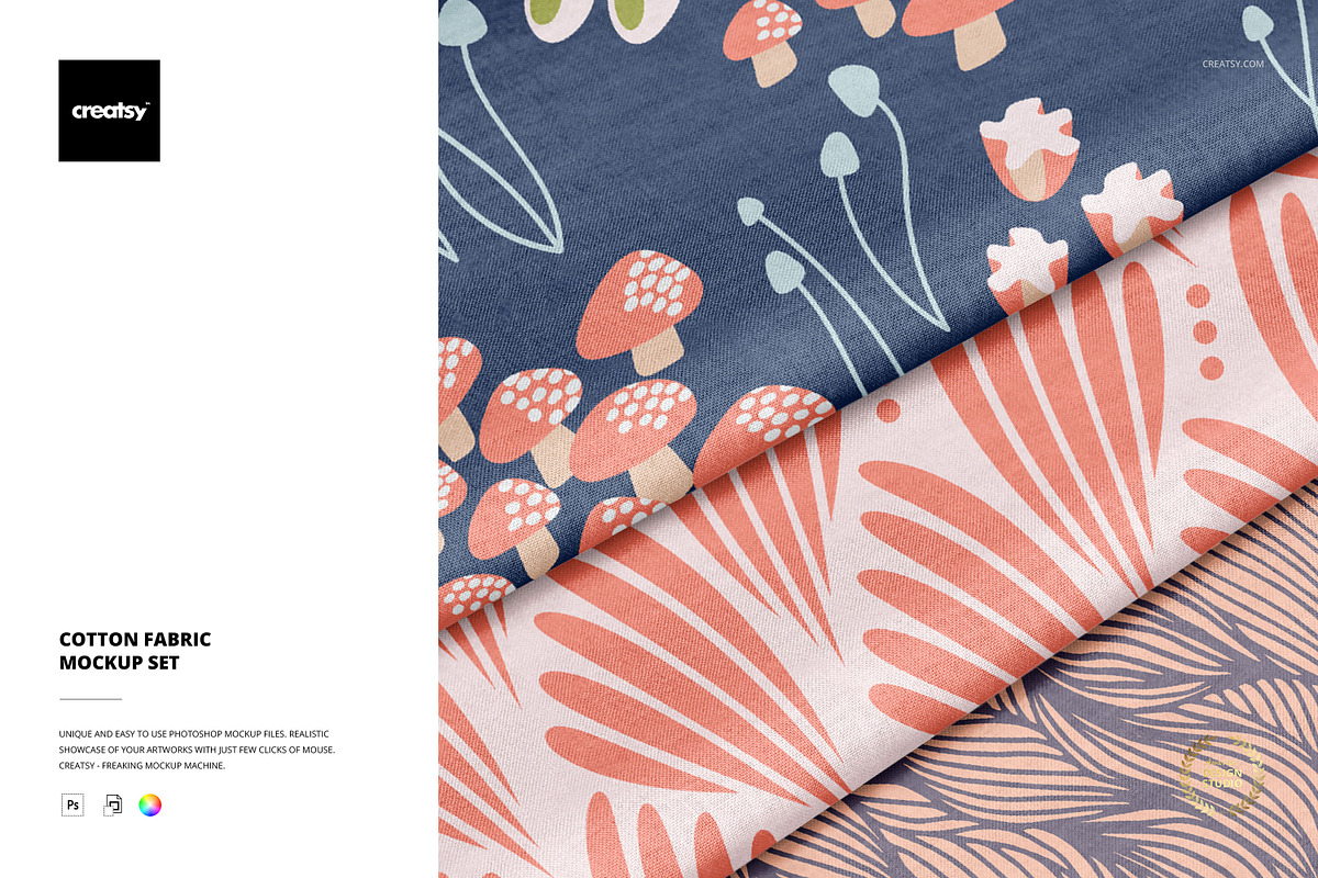 Cotton Fabric Mockup Set, a Product Mockup by Creatsy (Photo 1 of 7)