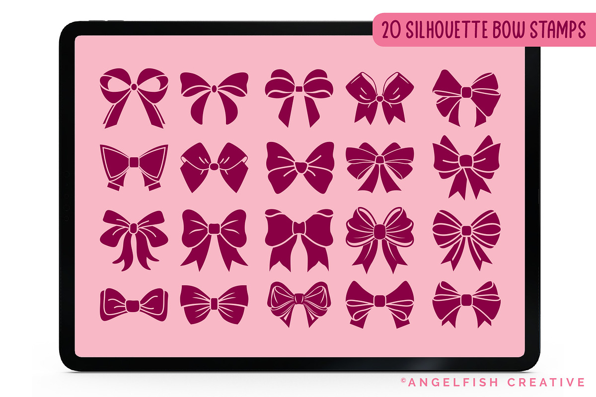 Coquette Bow Procreate Brush Set, a Brush Add-On by AngelfishCreative (Photo 4 of 10)