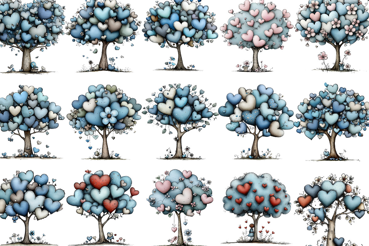 Whimsical Valentines Day Heart Tree, an Illustration by designcity5 (Photo 2 of 5)