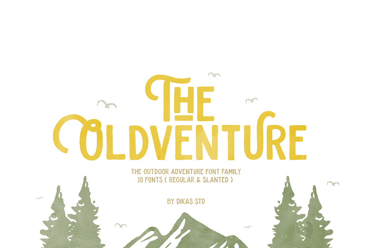 The Oldventure - 10 Fonts, a Sans Serif Font by Dikas Studio (Photo 1 of 9)