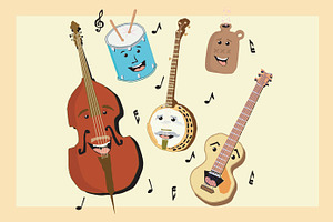 Old-Timey Country Band Illustration
