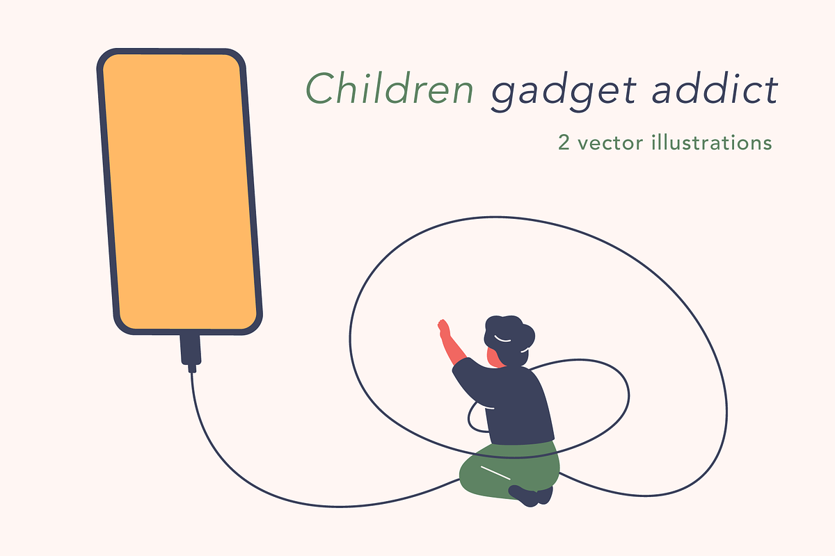 Children gadget addict, a Healthcare Illustration by Mary Long (Photo 1 of 4)