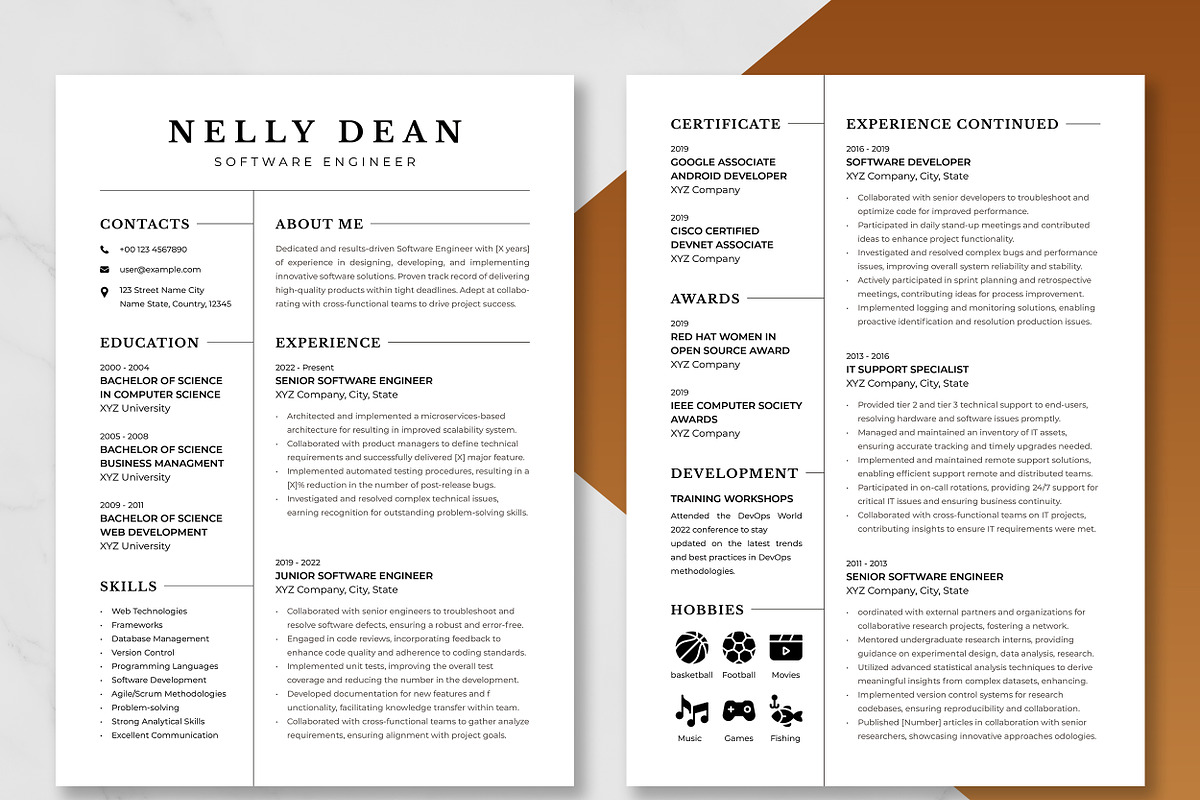 Software Engineer Resume Template preview 3