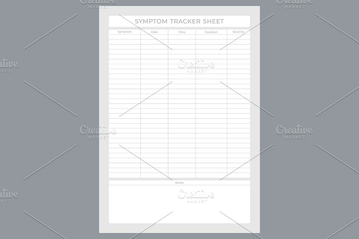 Symptom Tracker Self Care Planner, a Stationery Template by shahsoft (Photo 2 of 4)