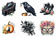 Halloween Wedding Invitation Clipart, an Illustration by DreamPrint404 (Thumbnail 3 of 6)