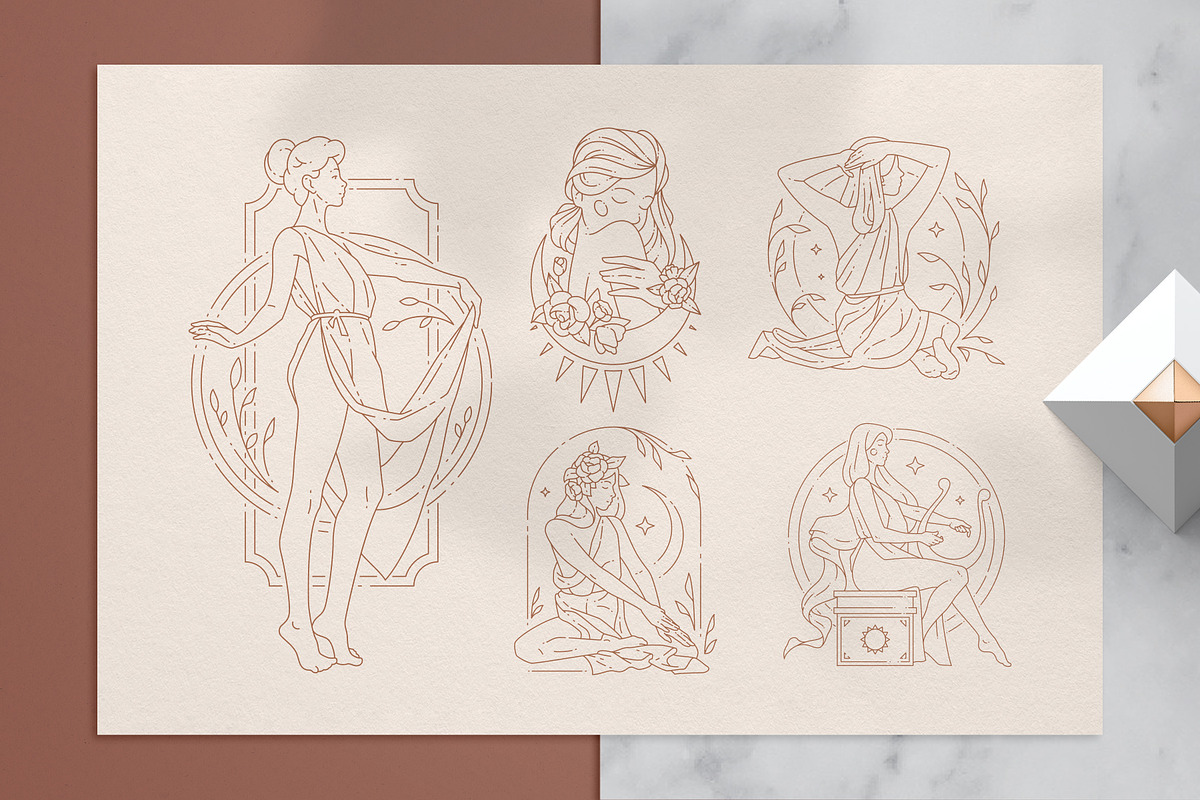 Line art women illustrations set, a Healthcare Illustration by Vasya Kobelev (Photo 10 of 11)