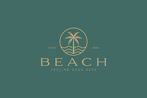 Beach Palm Tree Logo Illustration, a Branding & Logo Template by Signatoro