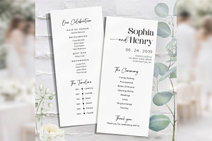 Minimal Wedding Program Canva bd006, a Card Template by TyphoonStudio
