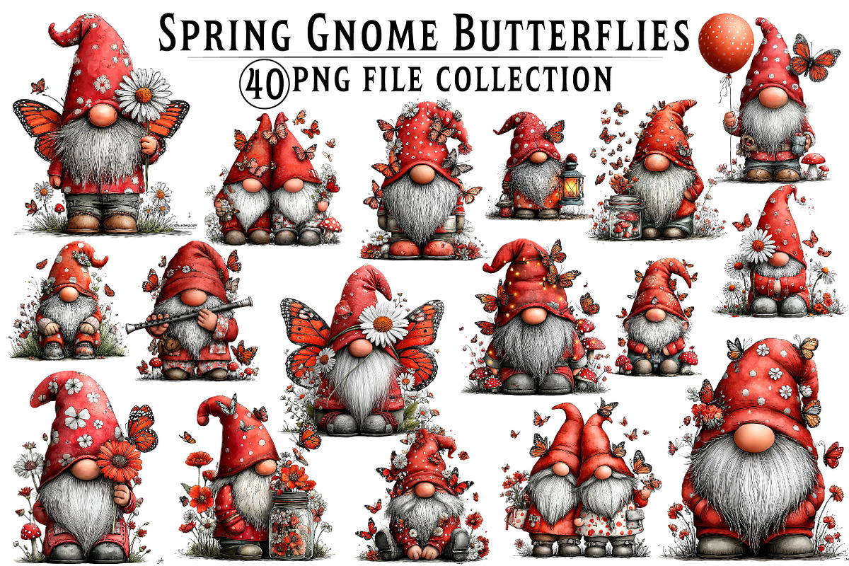 Whimsical Spring Gnome Butterflies, an Illustration by Dream Creation (Photo 1 of 7)