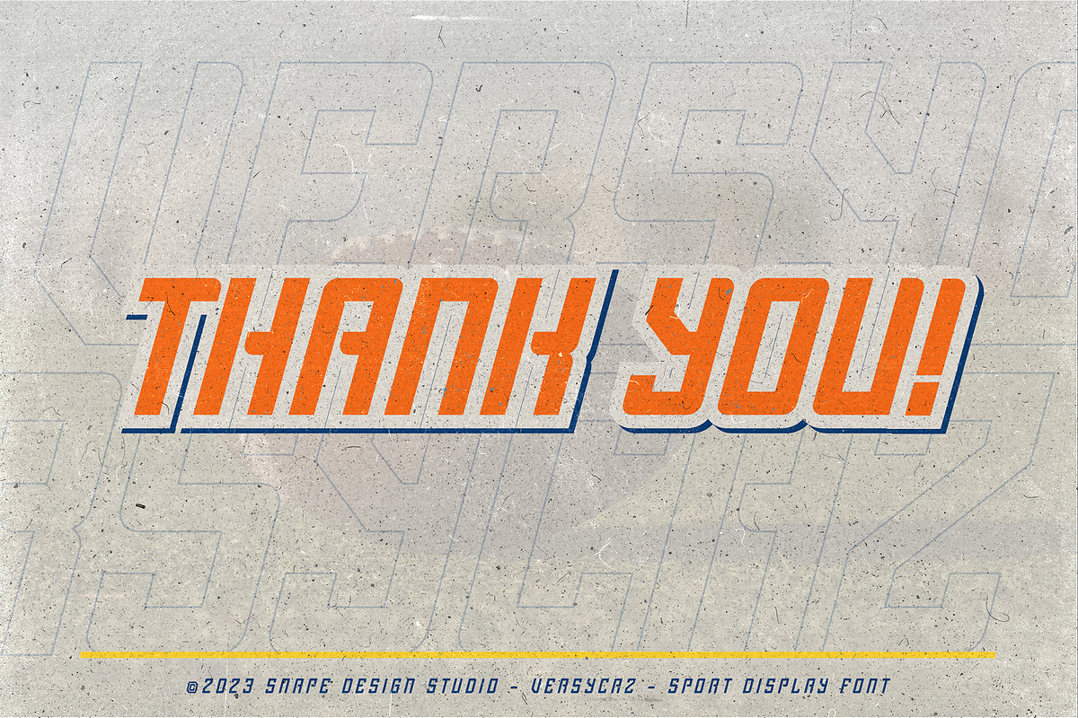 Versycaz - Sport Font, a Sans Serif Font by Snape Design Studio (Photo 5 of 5)