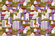 Cityscapes set + seamless patterns, an Object Illustration by PaperTrident (Thumbnail 8 of 8)