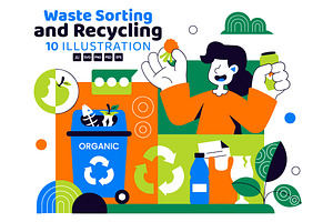 10 Waste Sorting and Recycling, an Object Illustration by denayunebgt