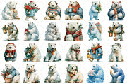 Watercolor Christmas Polar Bear, a Seasonal Illustration by Black Bird Studio (Thumbnail 2 of 7)