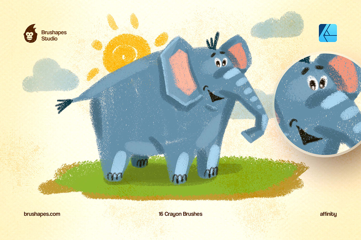 Joyful Crayon Affinity Brushes, a Brush Add-On by brushapes.com (Photo 7 of 10)