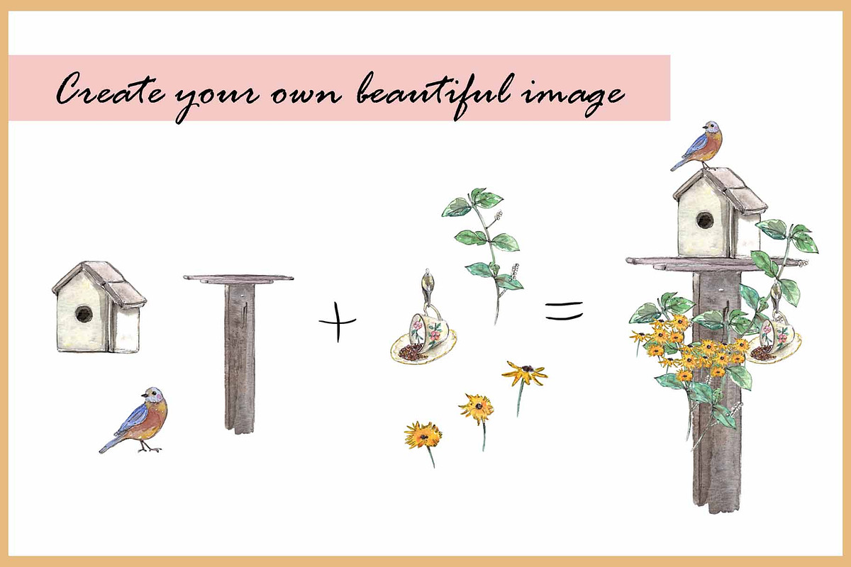Birds & Cats-Watercolor Clipart, an Animal Illustration by VianneArt (Photo 7 of 9)