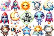 Kawaii Sky & Space Sublimation, an Illustration by Pixels.Craft (Thumbnail 1 of 7)