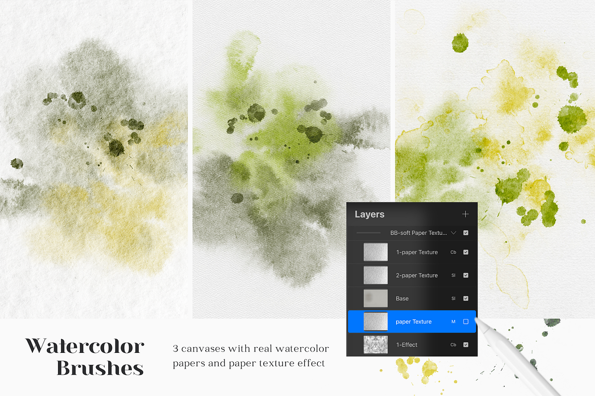 Procreate Watercolor Brushes Set, a Brush Add-On by Balada Digital Art (Photo 5 of 12)