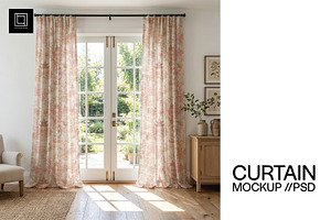 Cottagecore Curtains Mockup PSD, a Household Mockup by 1001 mockups