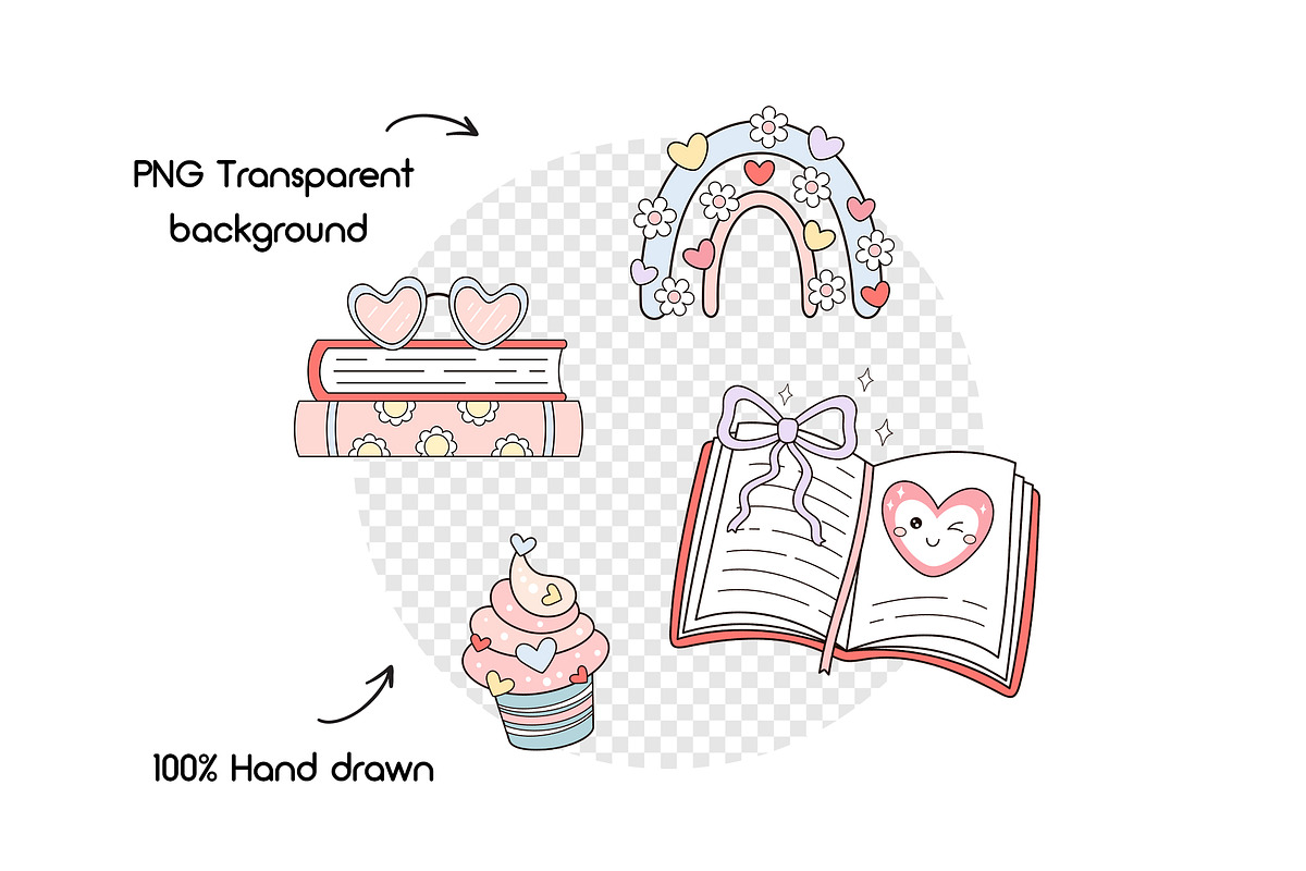 Valentine Bookish Clipart, an Education Illustration by JulzaArt (Photo 6 of 7)