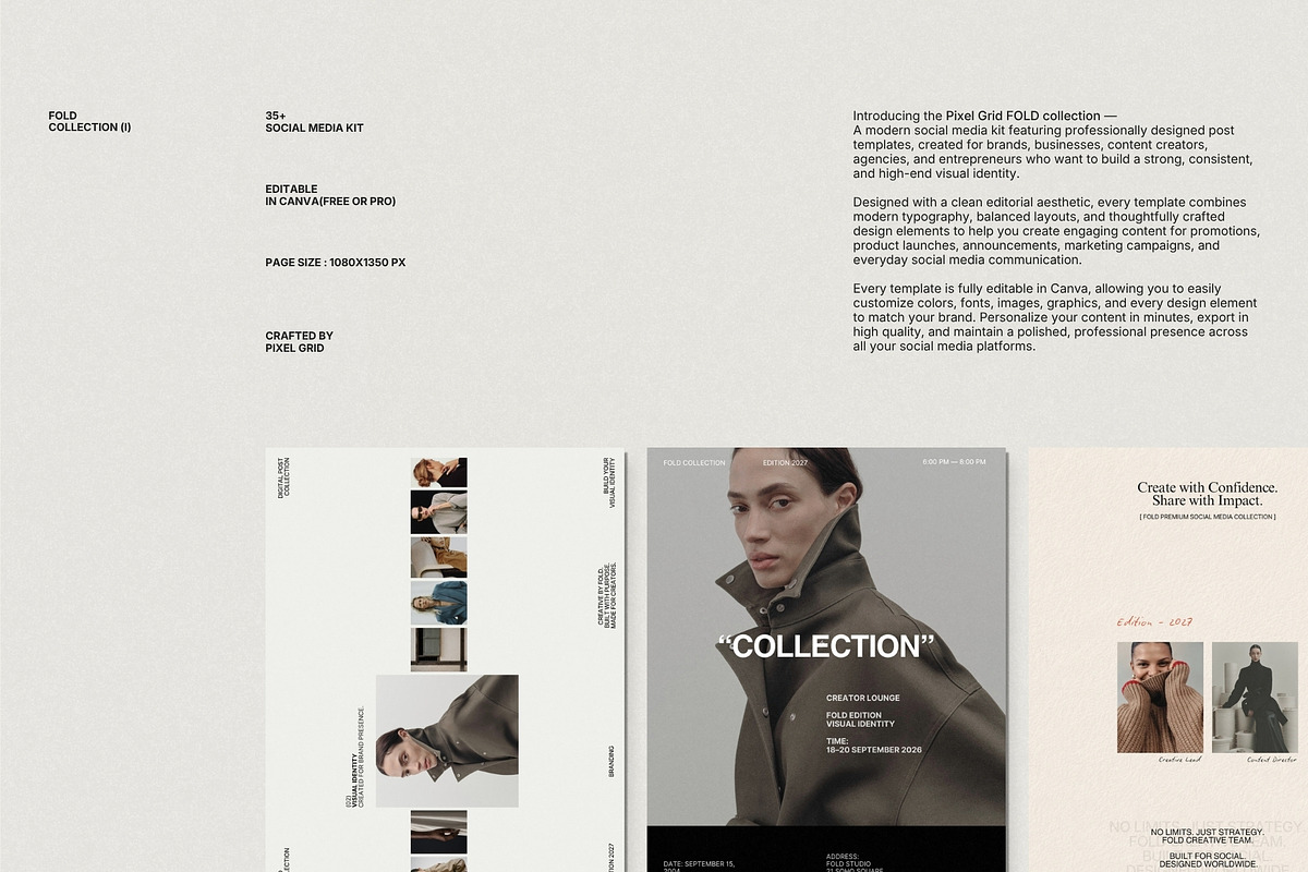 FOLD | Social Media Kit (I), a Social Media Template by Pixel Grid (Photo 6 of 10)