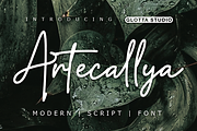 Artecallya, a Script Font by GlottaTypeface (Thumbnail 1 of 8)