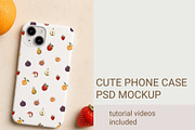 Cute Phone case mobile cover mockup, an iPhone Mockup by jenartstudio (Thumbnail 1 of 3)
