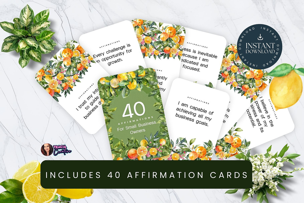 40 Affirmations for Small Business, a Stationery Template by Tracia Creative (Photo 2 of 6)