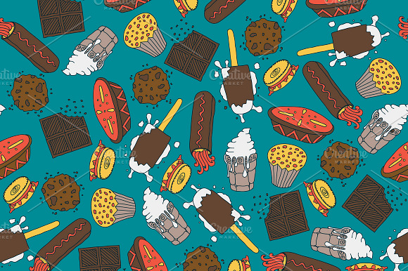 Sweets Seamless Pattern preview 4