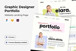 Graphic Designers Portfolio Landing, a Landing Page Template by twinstd