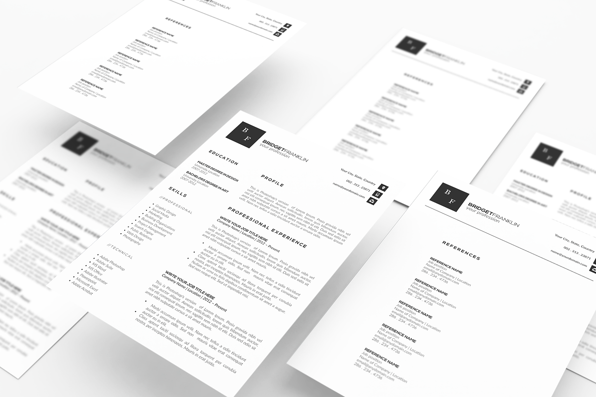Creative Modern Resume Template, a Resume Template by GraphicFlava (Photo 8 of 8)