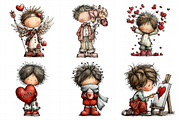Whimsical Valentine Boy Clipart Bund, an Illustration by Daily.Designs (Thumbnail 7 of 7)