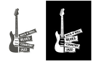 Electric Guitar With Genres, an Education Illustration by Atlantis X Nurman Arbai