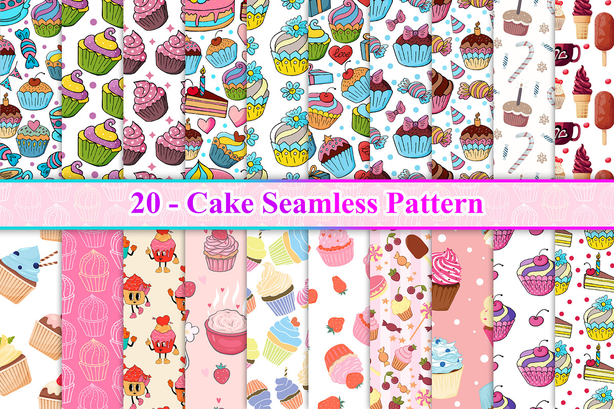 Cupcake Seamless Pattern, a Pattern Graphic by Digital Studio (Photo 1 of 5)