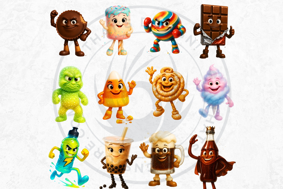 Funny Junk Food Character Cliparts, a Food Illustration by ThatsDesignArt (Photo 5 of 11)
