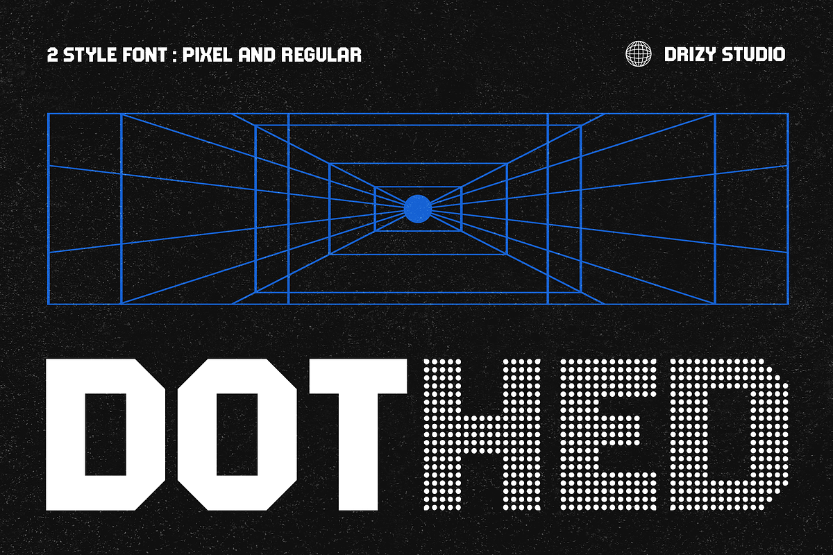 Dothed – Regular & Pixel Font, a Sans Serif Font by Drizy (Photo 1 of 8)