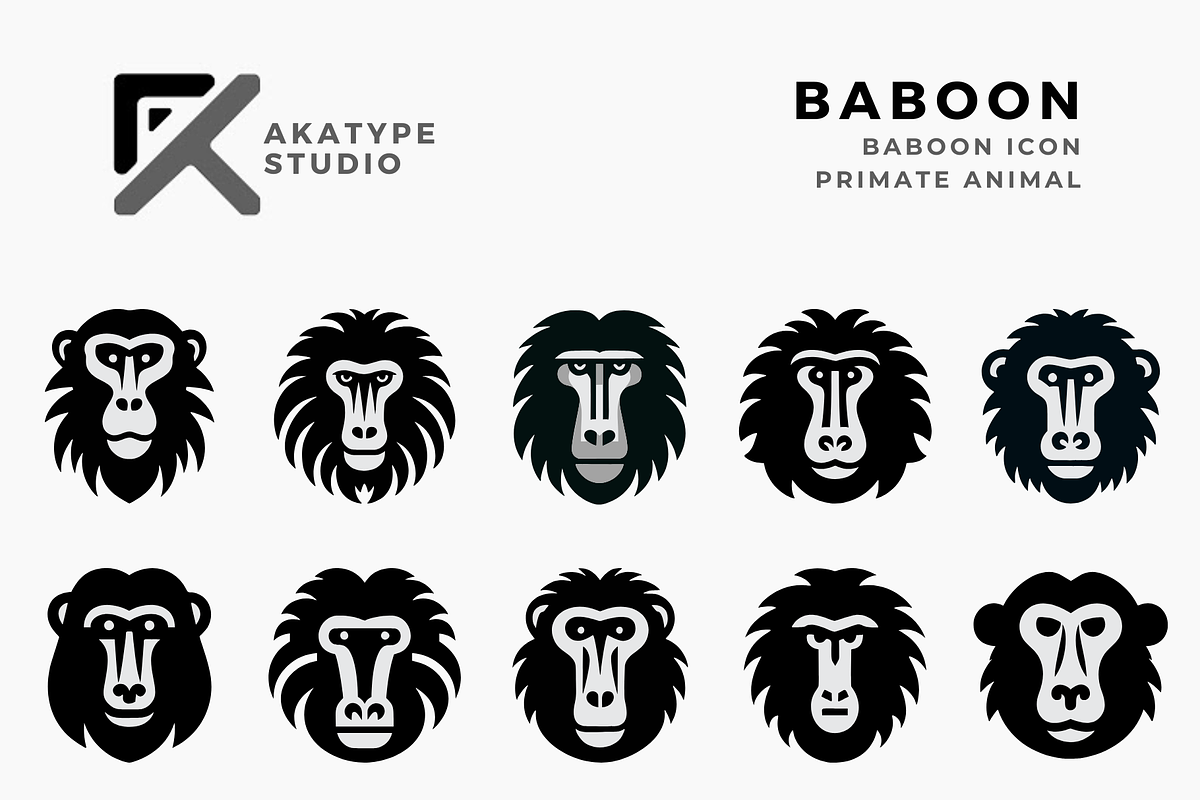 Baboon Icon Vector, an Outline Icon by Akatype Studio (Photo 1 of 3)