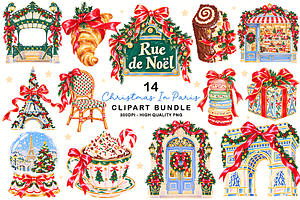Christmas in Paris Clipart Bundle