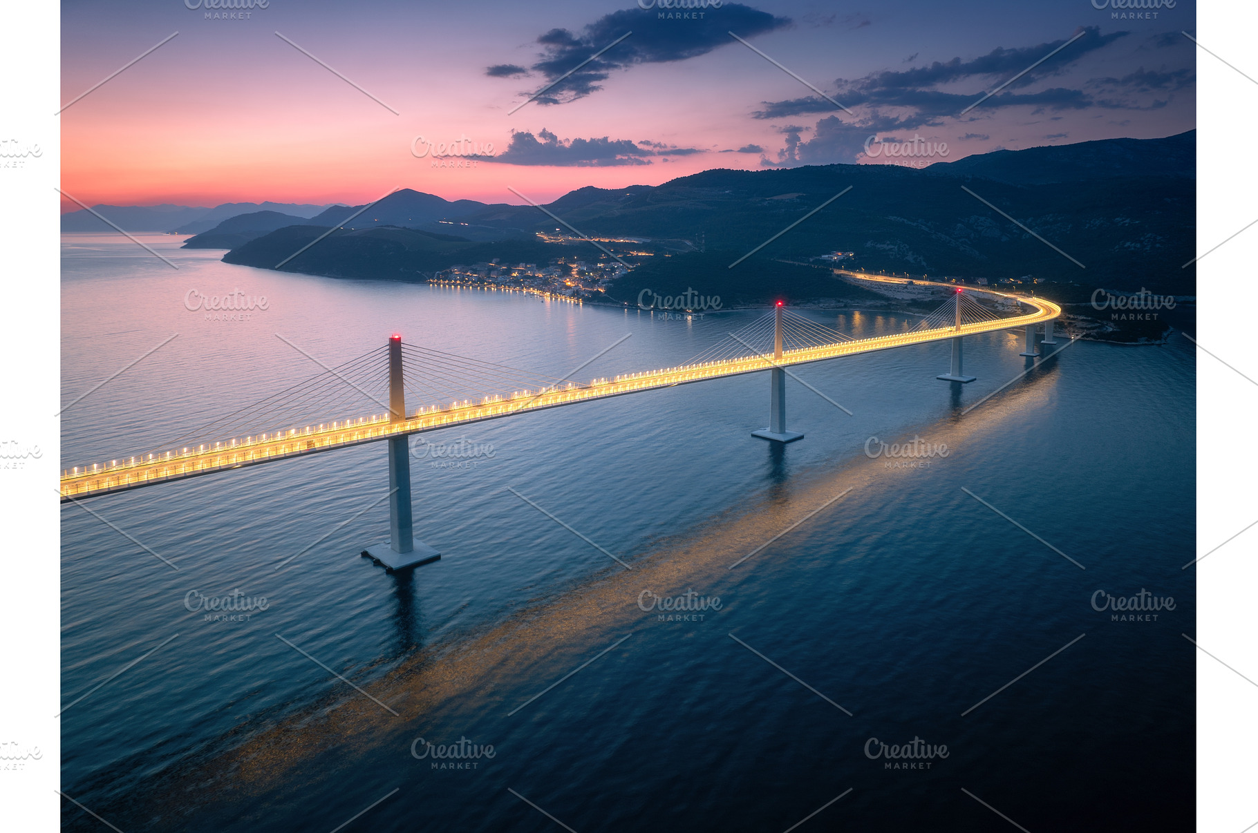 Aerial view of modern Peljesac, an Architecture Photo by den-belitsky