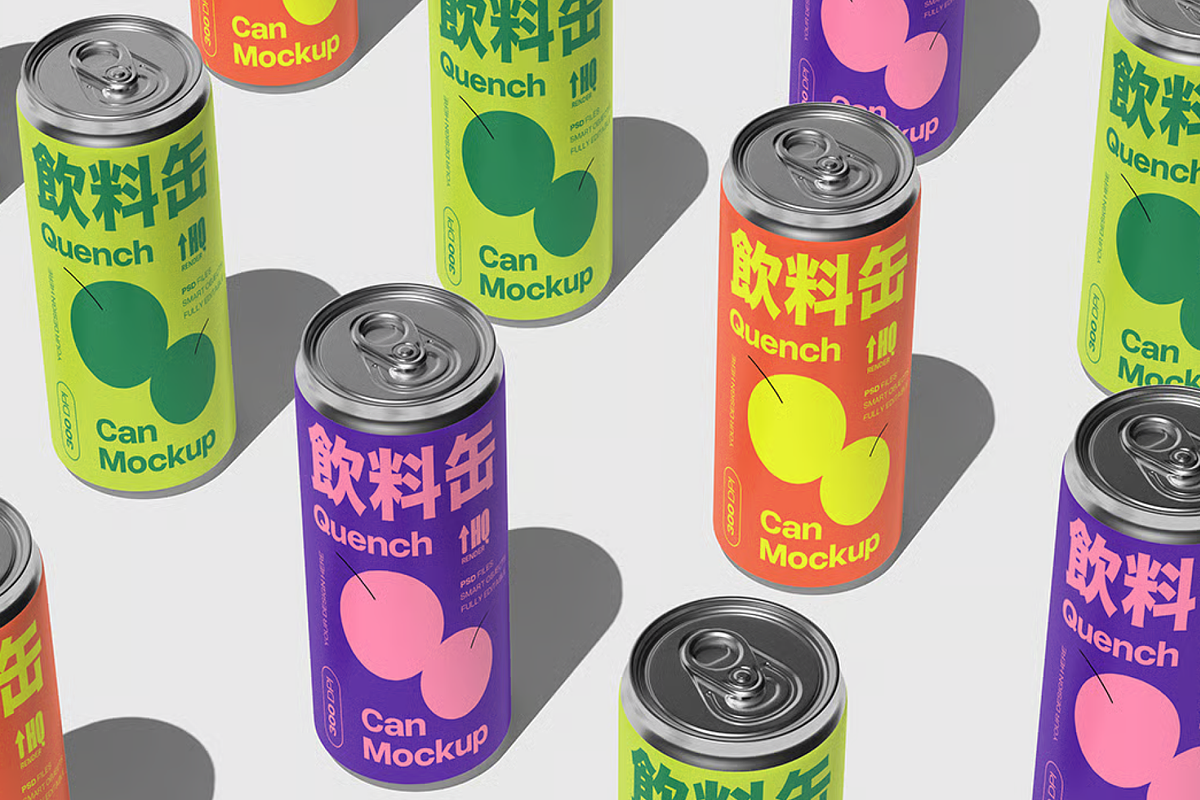 Editable Beverage Can, a Packaging Mockup by graphicsauce (Photo 2 of 4)