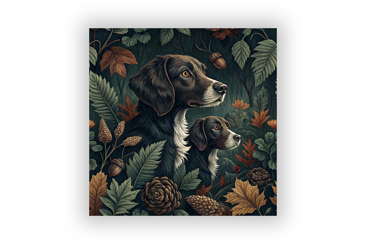 Autumn Dog Woodland Digital Paper, a Pattern Graphic by FloridPrintables (Photo 6 of 9)