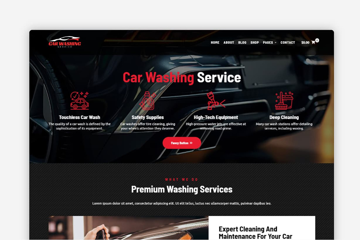 car wash WordPress theme, a WordPress Template by Your Theme Shop (Photo 5 of 9)